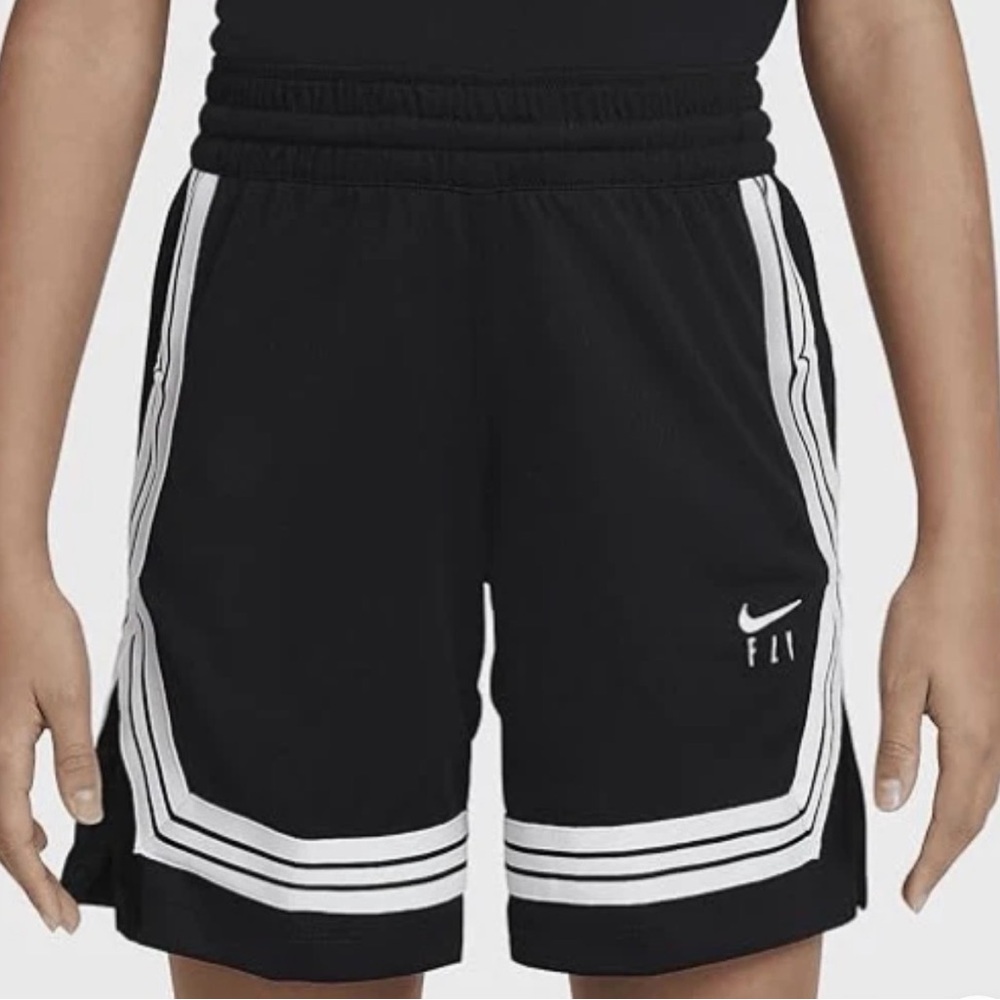 Nike Girls S Fly Crossover Shorts Black/White
